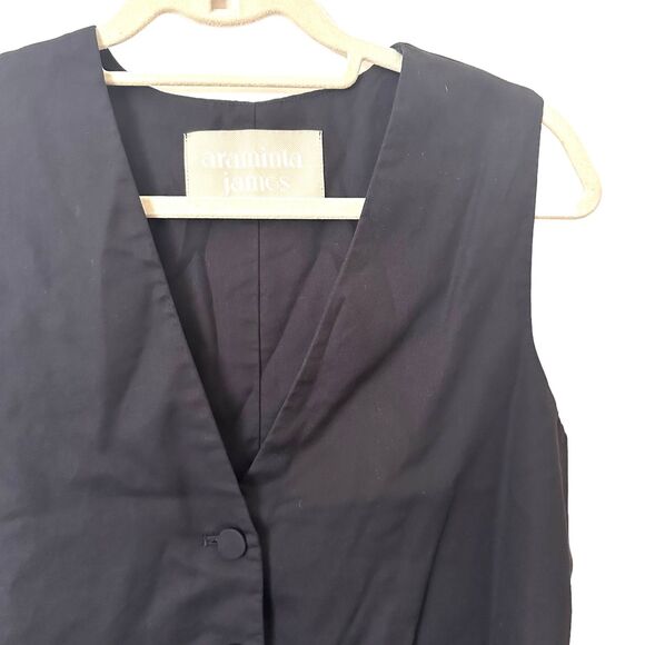 ARAMINTA JAMES Buttoned Vest Black Sz Medium - Picture 2 of 3